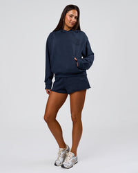 Woman wearing MVP Elite French Terry Hoodie - Future Navy | Model:Bianca | Size:S | Thumbnail Index: 12