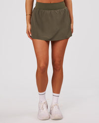 Woman wearing Pacer Skirt - Pure Olive | Model:Bianca | Size:S | Thumbnail Index: 5