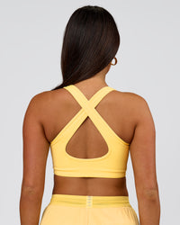 Woman wearing Stamina Amplify Sports Bra - Lemon | Model:Bianca | Size:S | Thumbnail Index: 9