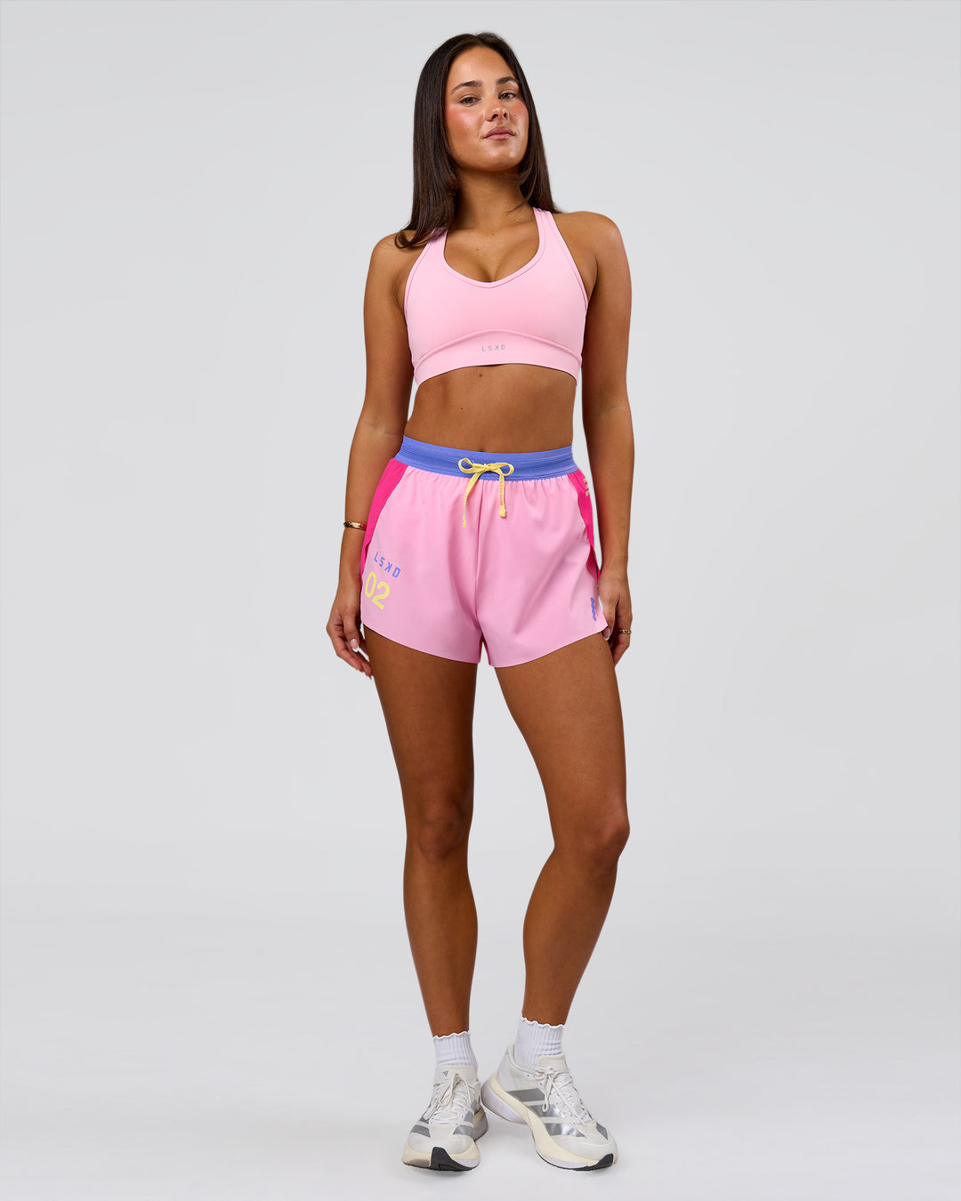 Woman wearing Stamina Amplify Sports Bra - Pink Rose | Model:Bianca | Size:S - view 6