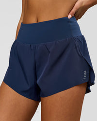 Woman wearing Tia-Clair Toomey-Orr Accelerate 3" Storage Running Short - Future Navy | Model:Bianca | Size:S | Thumbnail Index: 2