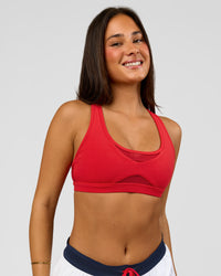 Woman wearing Unstoppable Racerback Sports Bra - Scarlet | Model:Bianca | Size:S | Thumbnail Index: 12