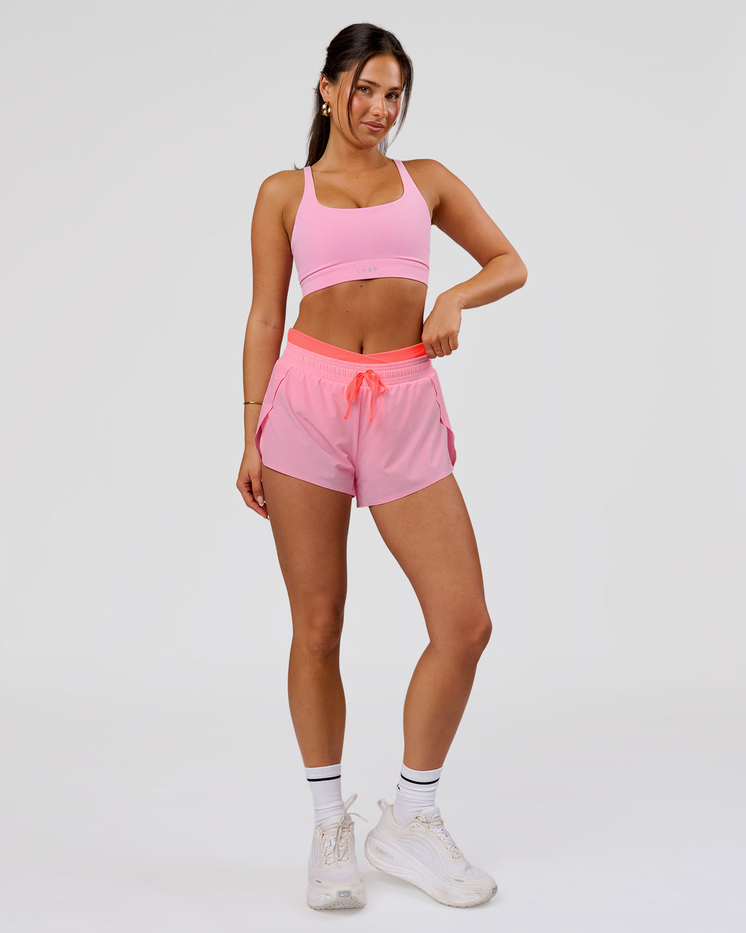 Woman wearing Vision Sports Bra - Pink Rose | Model:Bianca | Size:S - view 6