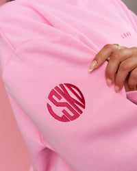 Woman wearing We Rise Oversized Sweater - Pink Rose-We Rise | Model:Bianca | Size:S | Thumbnail Index: 3