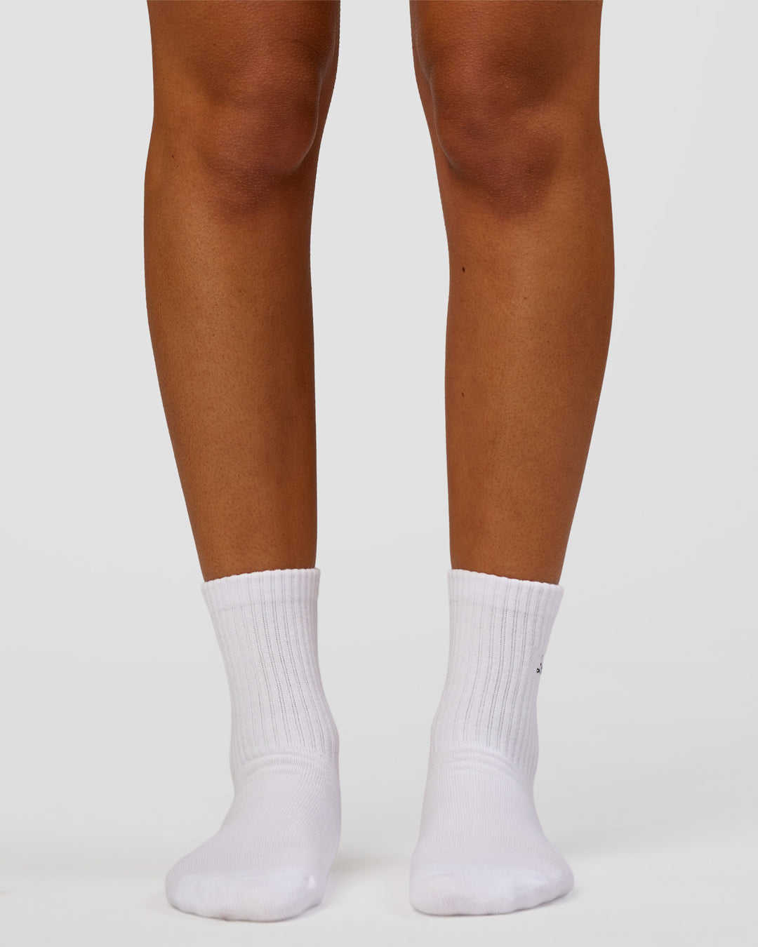 Woman wearing Script Quarter Socks 3 Pack 2.0 - Black-Grey-White | Model:Charli | Size:S - view 12