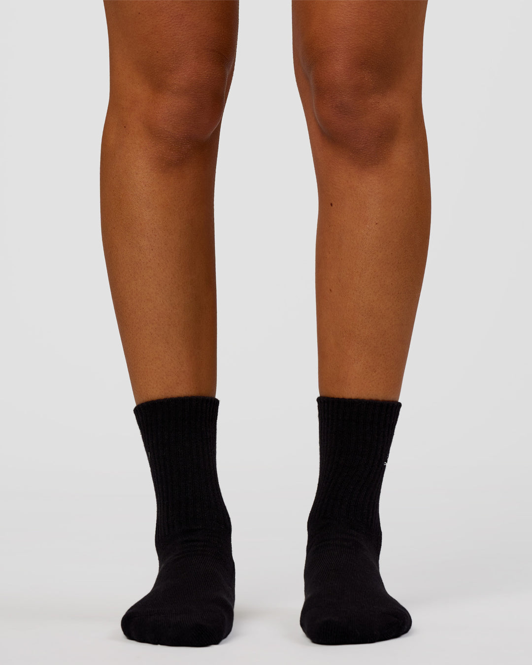 Woman wearing Script Quarter Socks 3 Pack 2.0 - Black-Grey-White | Model:Charli | Size:S - view 13