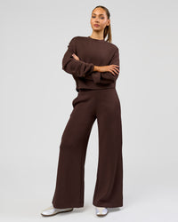Woman wearing Elevate SoftTouch Wide Leg Pant - Hot Chocolate | Model:Claire | Size:S | Thumbnail Index: 7