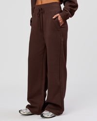 Woman wearing Go-To Wide Leg Track Pant - Hot Chocolate | Model:Issy | Size:S | Thumbnail Index: 0