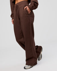 Woman wearing Go-To Wide Leg Track Pant - Hot Chocolate | Model:Issy | Size:S | Thumbnail Index: 3