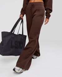 Woman wearing Go-To Wide Leg Track Pant - Hot Chocolate | Model:Issy | Size:S | Thumbnail Index: 6