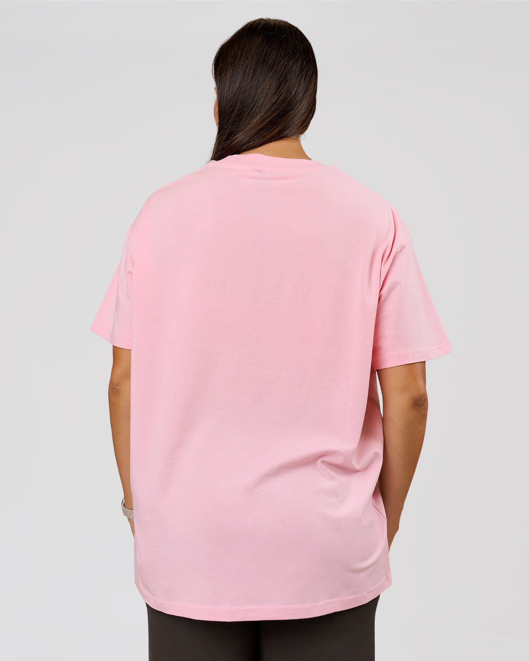 Woman wearing VS6 1% Better Fathers Day FLXCotton Oversized Tee - Marshmallow | Model:Jess | Size:S - view 7