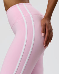 Woman wearing Fusion V-Contour Bind High-Rise Flared Legging - Marshmallow-White | Model:Jordan | Size:S | Thumbnail Index: 7