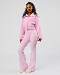 Woman wearing Fusion V-Contour Bind High-Rise Flared Legging - Marshmallow-White | Model:Jordan | Size:S | Thumbnail Index: 10