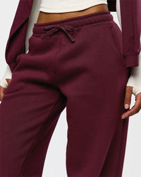 Woman wearing Go-To Oversized Track Pant - Cherry Lacquer | Model:Jordan | Size:S | Thumbnail Index: 2