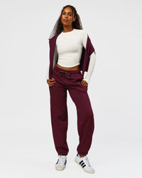 Woman wearing Go-To Oversized Track Pant - Cherry Lacquer | Model:Jordan | Size:S | Thumbnail Index: 8