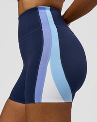 Woman wearing Revitalise Ultra High-Rise 4" Short - Future Navy - Bluebell | Model:Jordan | Size:S | Thumbnail Index: 0
