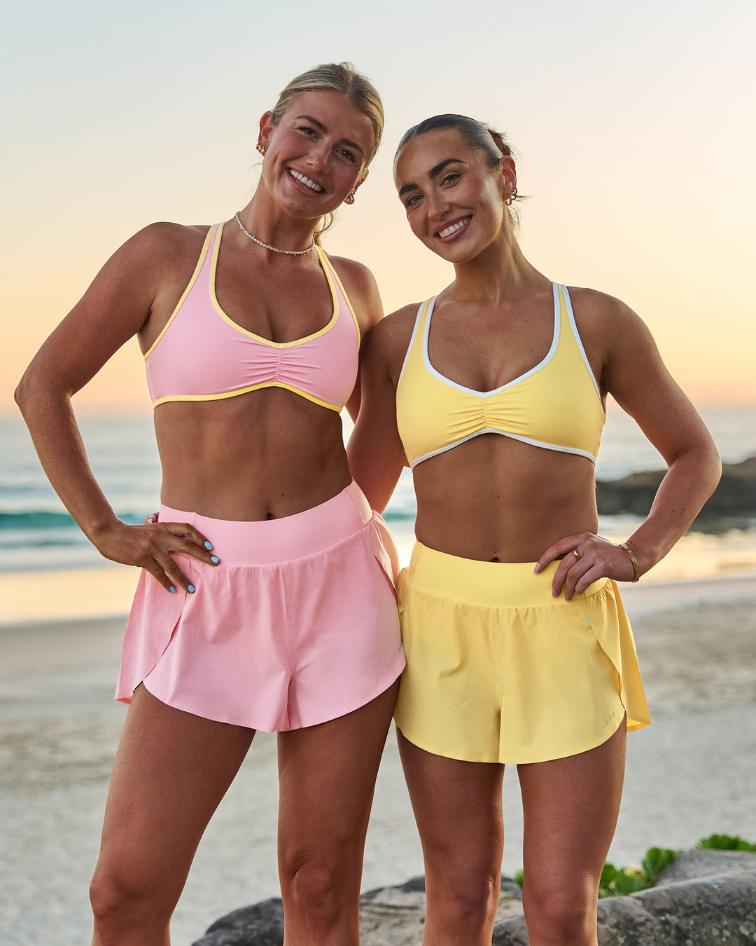 Woman wearing Luminous Sports Bra - Lemon-White | Model:Libby | Size:S - view 10