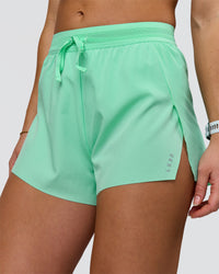 Woman wearing Accelerate 3" High-Rise Running Short - Jelly Mint | Model:Summer | Size:S | Thumbnail Index: 0