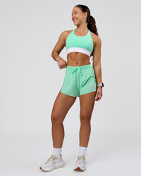 Woman wearing Accelerate 3" High-Rise Running Short - Jelly Mint | Model:Summer | Size:S | Thumbnail Index: 7