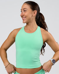Woman wearing Flow Performance Tank 2.0 - Jelly Mint | Model:Summer | Size:S | Thumbnail Index: 0