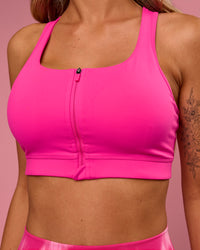 Woman wearing Empowered Sports Bra - Ultra Pink | Model:Tianah | Size:S | Thumbnail Index: 3