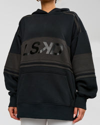 Woman wearing A-Team Oversized Hoodie - Caviar-Onyx | Model:Bianca | Size:XS | Thumbnail Index: 7