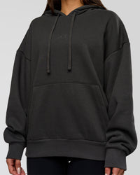 Woman wearing Base Oversized DC Hoodie - Onyx | Model:Bianca | Size:XS | Thumbnail Index: 13