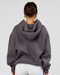 Woman wearing Base Oversized Hoodie - Duskstone | Model:Bianca | Size:XS | Thumbnail Index: 7