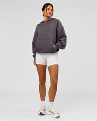 Woman wearing Base Oversized Hoodie - Duskstone | Model:Bianca | Size:XS | Thumbnail Index: 14