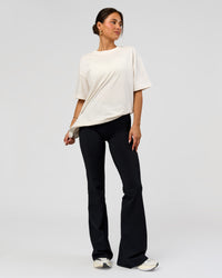 Woman wearing Tonal Legacy Heavyweight Oversized Tee - Off White-Off White | Model:Bianca | Size:XS | Thumbnail Index: 8