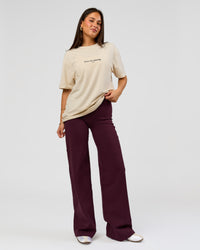 Woman wearing VS1 Enjoy The Journey FLXCotton Oversize Tee - Vanilla Bean | Model:Bianca | Size:XS | Thumbnail Index: 4