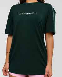 Woman wearing VS6 1% Better FLXCotton Oversize Tee - Midnight Green | Model:Bianca | Size:XS | Thumbnail Index: 12