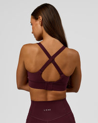 Woman wearing Accelerate Sports Bra - Cherry Lacquer | Model:Brylee | Size:XS | Thumbnail Index: 6