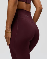 Woman wearing Fusion Ultra High-Rise Full Length Legging Pockets - Cherry Lacquer | Model:Brylee | Size:XS | Thumbnail Index: 4