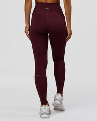 Woman wearing Fusion Ultra High-Rise Full Length Legging Pockets - Cherry Lacquer | Model:Brylee | Size:XS | Thumbnail Index: 6