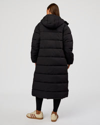 Woman wearing Go-To Puffer Long Jacket - Black | Model:Brylee | Size:XS | Thumbnail Index: 11