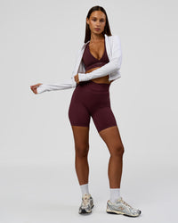 Woman wearing Sculpt Full Zip Long Sleeve Top - White | Model:Brylee | Size:XS | Thumbnail Index: 9