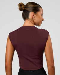 Woman wearing All Day Cropped Sleeve Top - Cherry Lacquer | Model:Charli | Size:XS | Thumbnail Index: 4