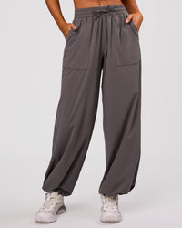 Woman wearing Bend Woven Pant - Duskstone | Model:Charli | Size:XS | Thumbnail Index: 9