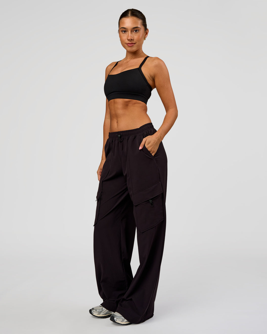 Woman wearing Endeavour Cargo Pant - Black | Model:Charli | Size:XS - view 10