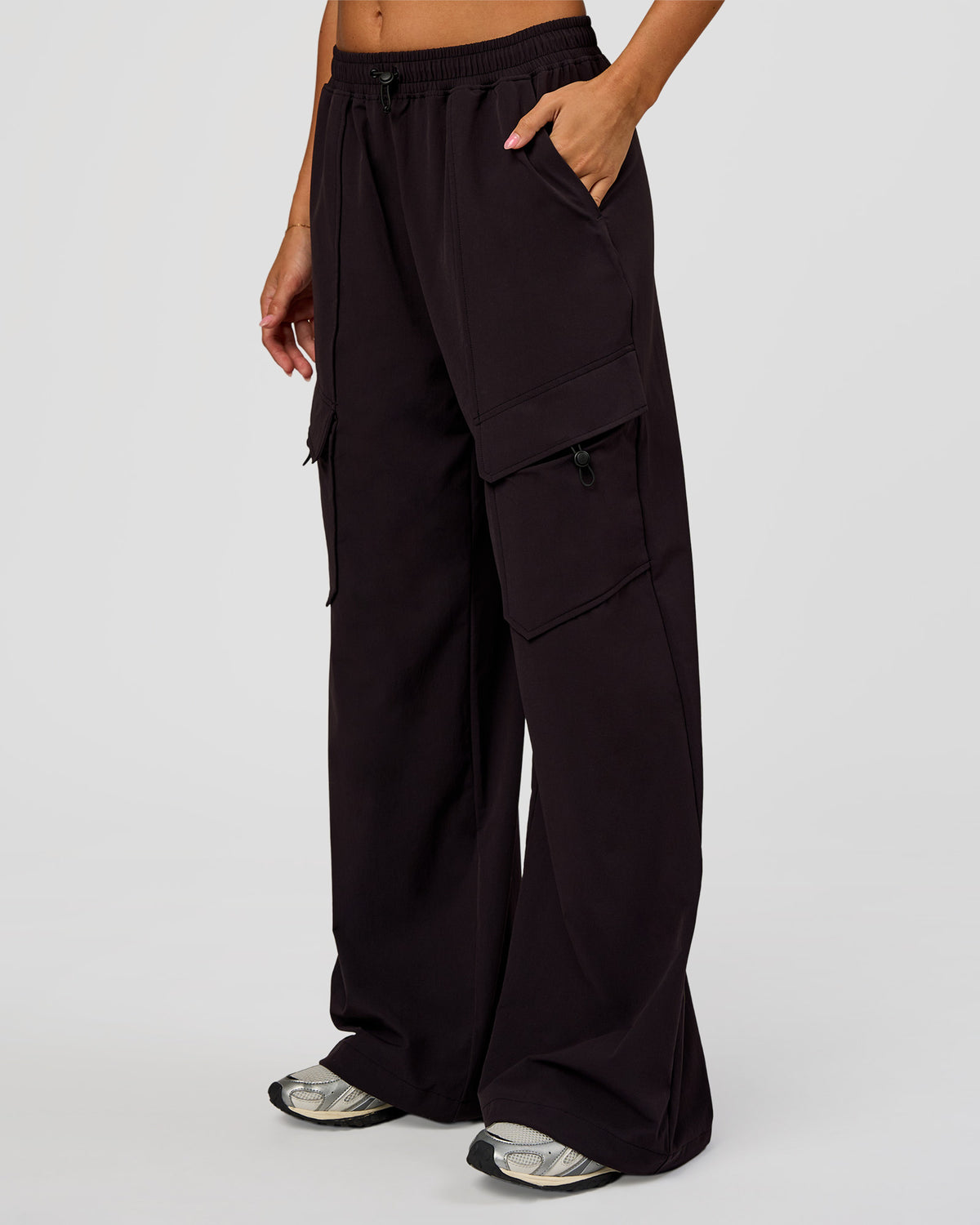 Woman wearing Endeavour Cargo Pant - Black | Model:Charli | Size:XS