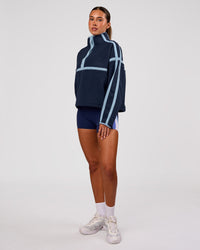 Woman wearing Expedition Pop Over - Future Navy-Open Air | Model:Charli | Size:XS | Thumbnail Index: 6