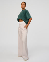 Woman wearing Go-To FLXCotton Oversized Tee - Transformative Teal Washed-White | Model:Charli | Size:XS | Thumbnail Index: 5