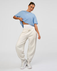 Woman wearing Go-To Script FLXCotton Oversized Tee - Open Air | Model:Charli | Size:XS | Thumbnail Index: 6