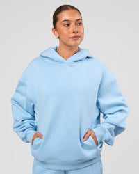 Woman wearing Go-To Script Oversized Hoodie - Open Air | Model:Charli | Size:XS | Thumbnail Index: 0