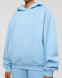Woman wearing Go-To Script Oversized Hoodie - Open Air | Model:Charli | Size:XS | Thumbnail Index: 2