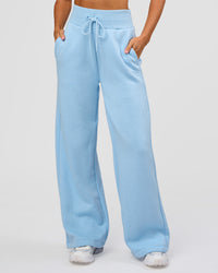 Woman wearing Go-To Script Wide Leg Track Pant - Open Air | Model:Charli | Size:XS | Thumbnail Index: 0