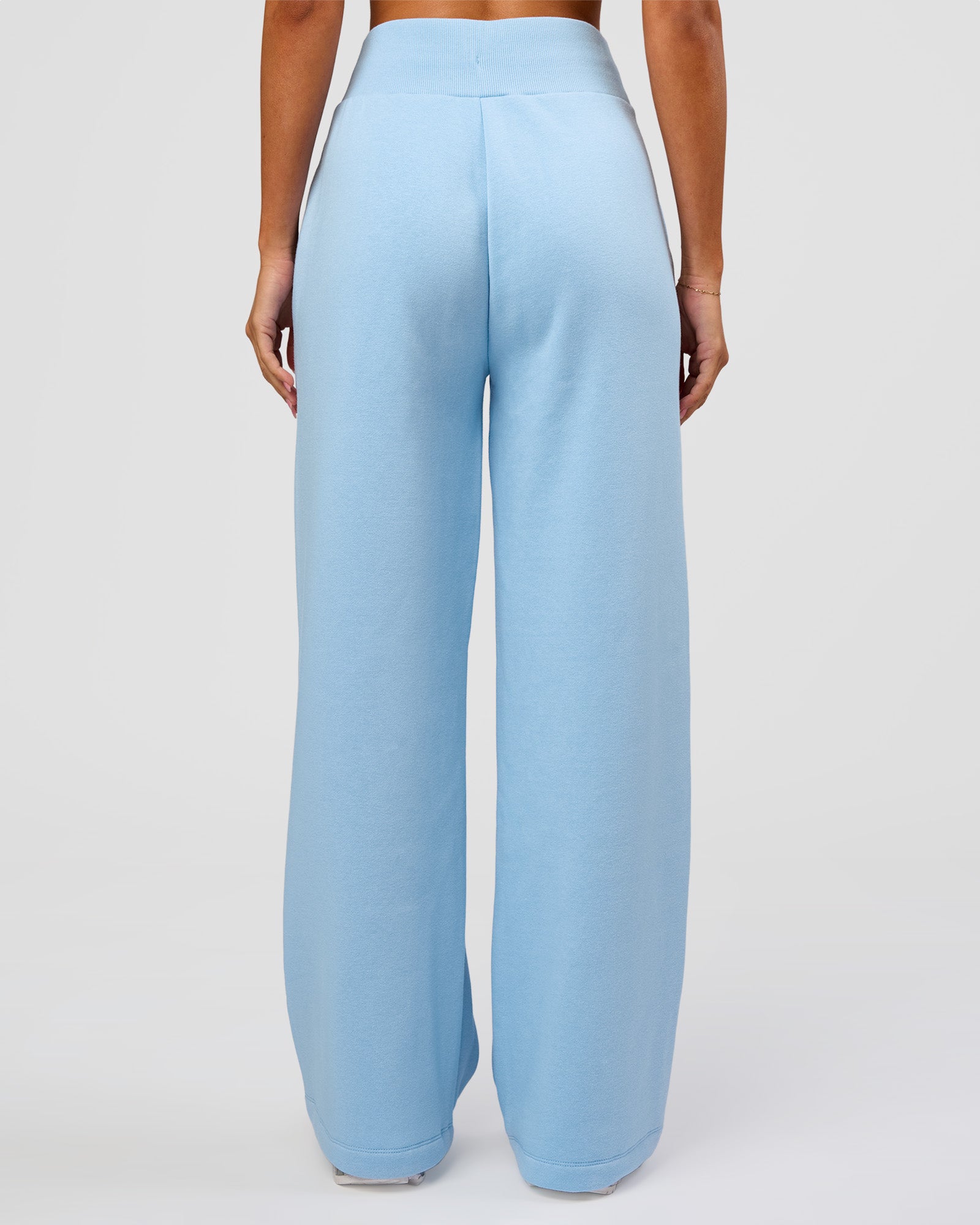 Woman wearing Go-To Script Wide Leg Track Pant - Open Air | Model:Charli | Size:XS