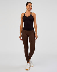 Woman wearing Luxe Comfort Shelf Bra Tank  - Black | Model:Charli | Size:XS | Thumbnail Index: 3