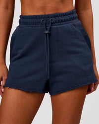 Woman wearing MVP Elite Terry Short - Future Navy | Model:Charli | Size:XS | Thumbnail Index: 1